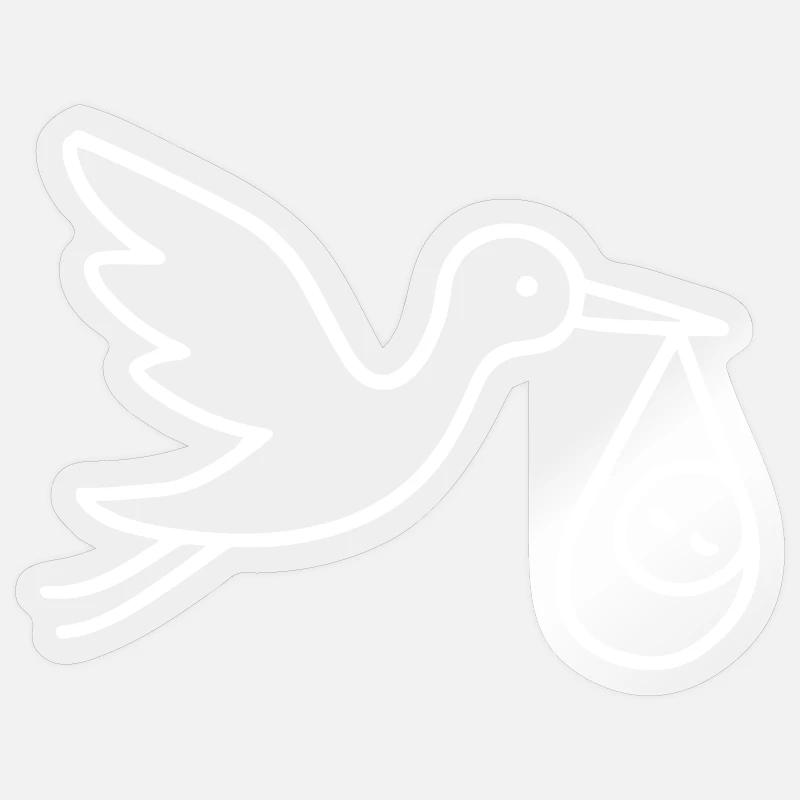Arrivée minimale de bébé - Sticker taille S (10 x 10 cm) - brillant transparent