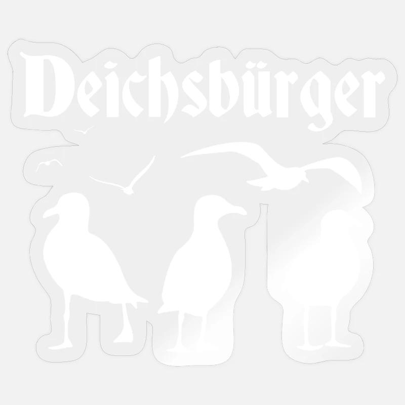 Équipage du Deichsbürger Seagull - Sticker taille S (10 x 10 cm) - brillant transparent