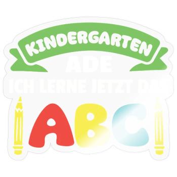 Kindergarten Abschied Hallo Schule ich bin soweit! - Sticker Größe S (10 x 10 cm) - Transparent glänzend - Vorne