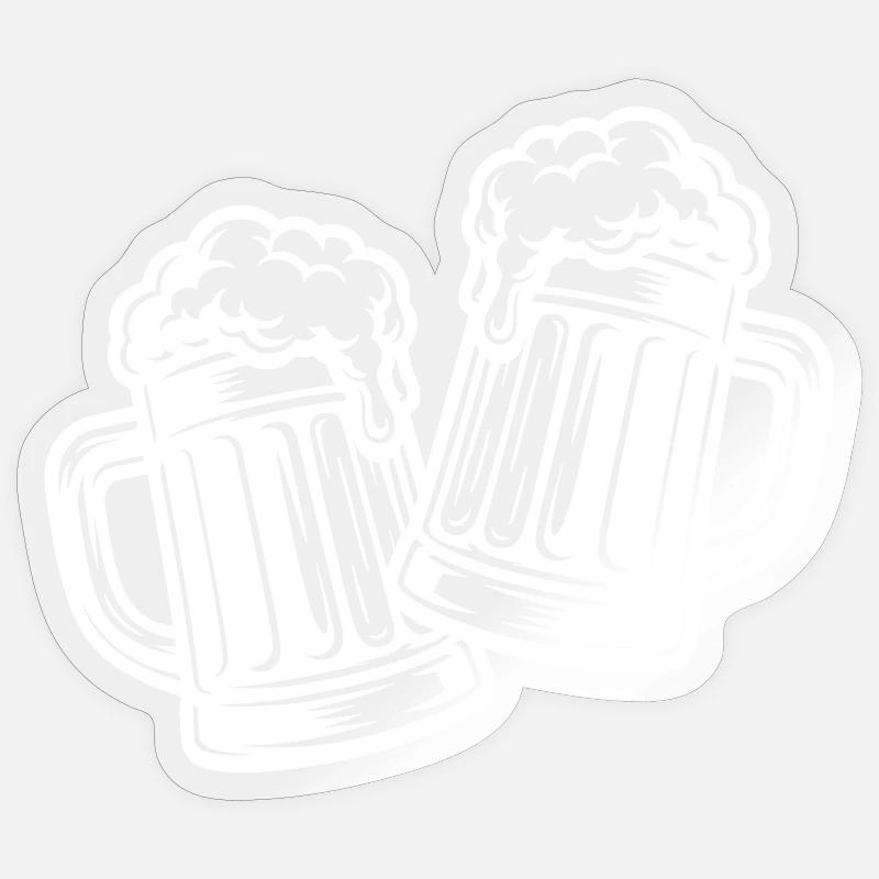 Bier Anstoßen Prost - Sticker Größe S (10 x 10 cm) - Transparent glänzend