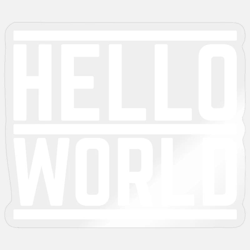 Typographie Contrastée 'Hello World' Sticker taille S (10 x 10 cm)