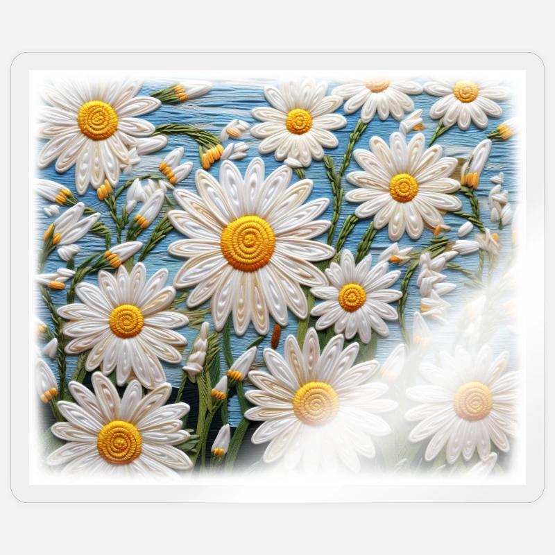 Daisy Garden Hobby Broderie Design - Sticker taille S (10 x 10 cm) - brillant transparent