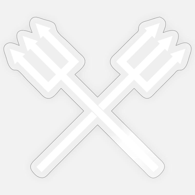 Trident - Sticker taille S (10 x 10 cm) - brillant transparent