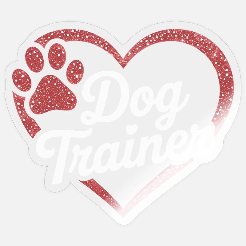 Dresseur de chiens Heart Design - Sticker taille S (10 x 10 cm) - brillant transparent