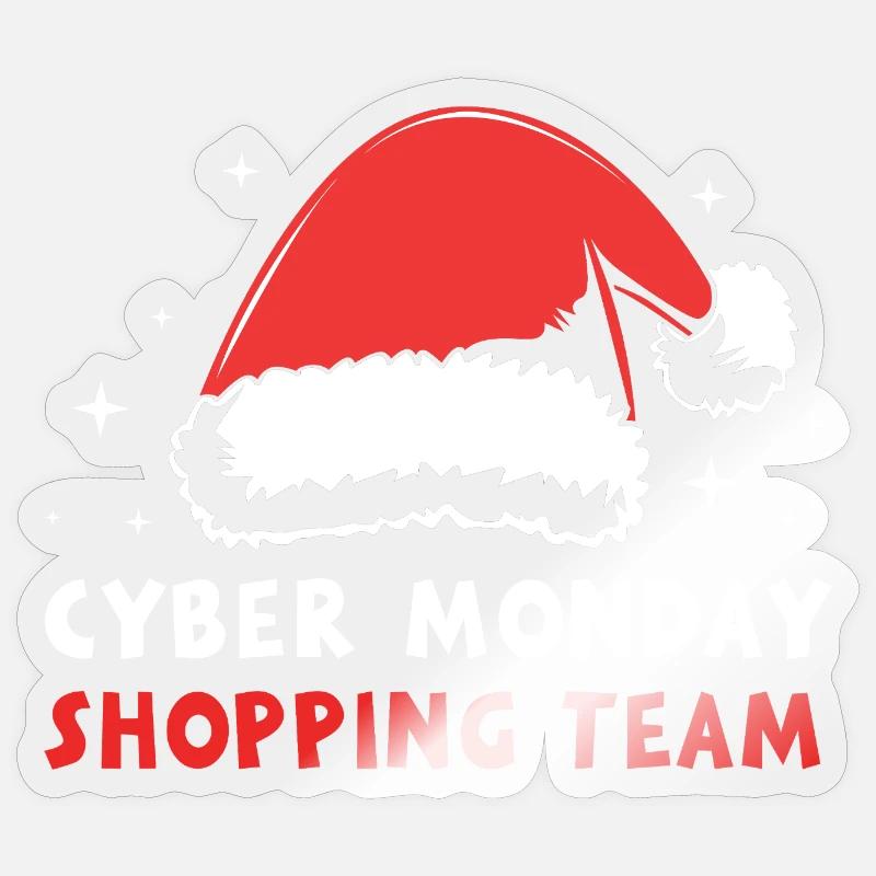 Cyber Monday shopping spree - Sticker size S (10 x 10 cm) - transparent glossy