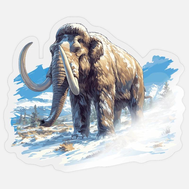 Mammuts Mammut - Sticker Größe S (10 x 10 cm) - Transparent glänzend