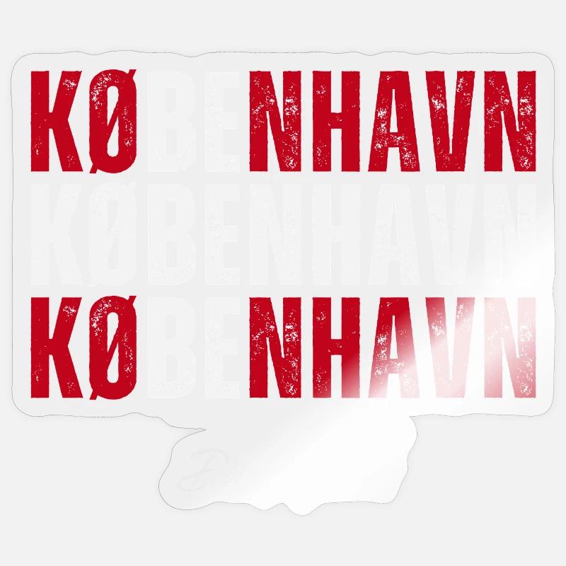 J’adore Copenhague, Copenhague Danemark - Sticker taille S (10 x 10 cm) - brillant transparent