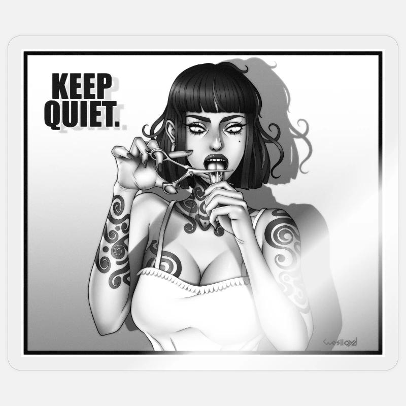 KEEP_QUIET Sticker size S (10 x 10 cm)