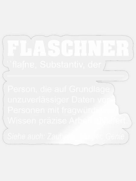 Flaschner lustige Definition - Sticker Größe S (10 x 10 cm) - Transparent glänzend