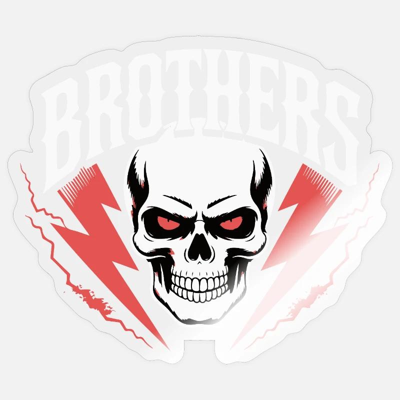 Brüder Schädel Donnerwappen Sticker Größe S (10 x 10 cm)