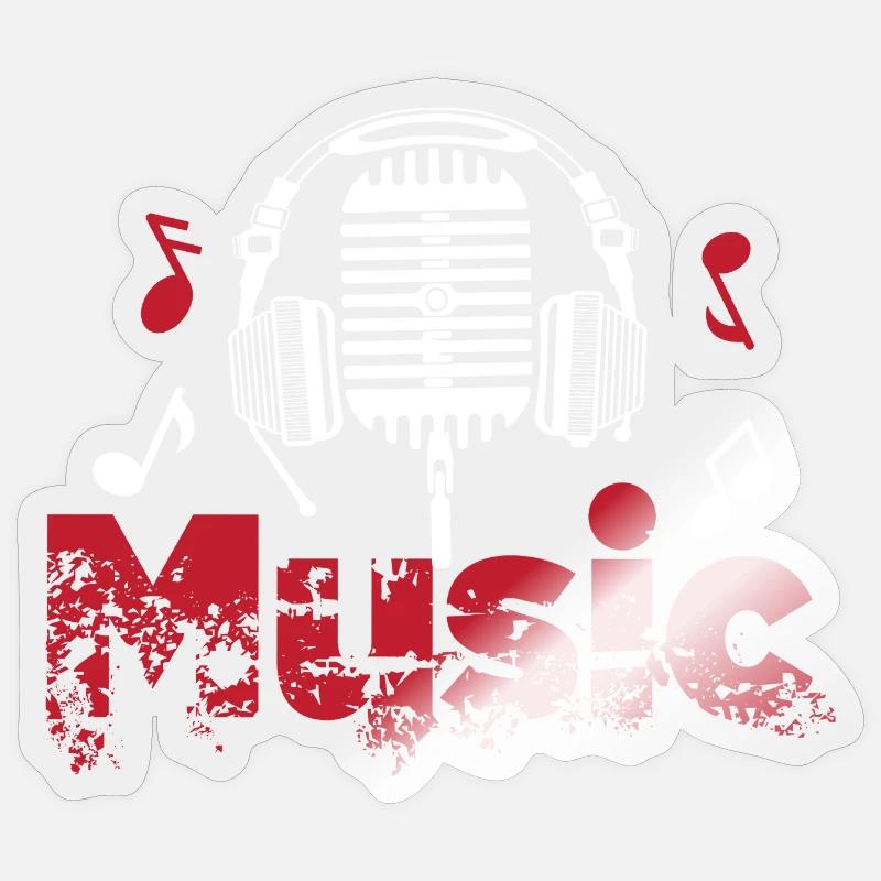 Musique - Micro - Paroles - Conception sonore Sticker taille S (10 x 10 cm)