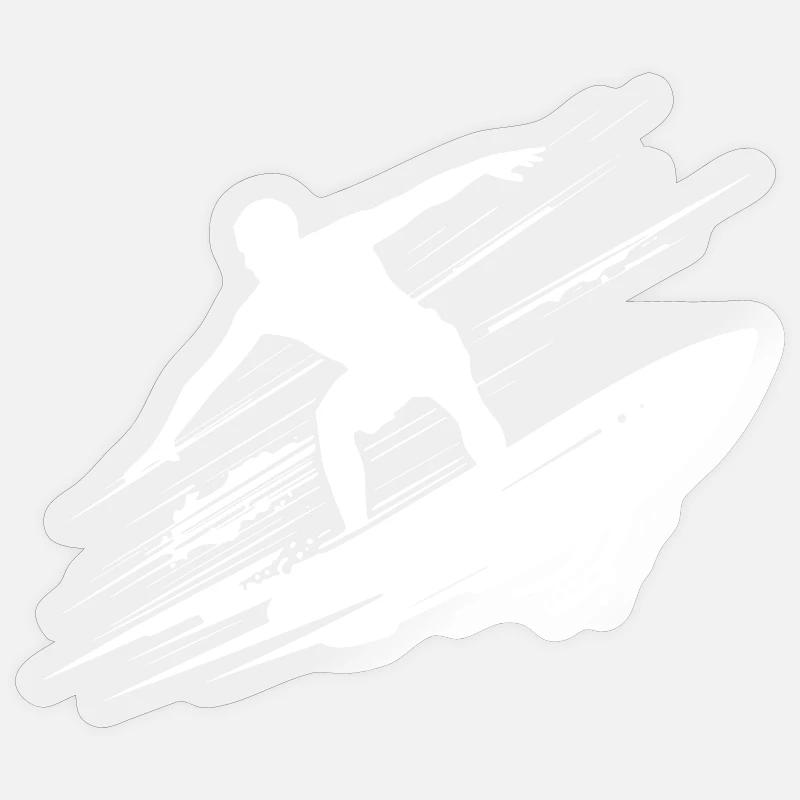 Surf dynamique Illustration Surf Surf - Sticker taille S (10 x 10 cm) - brillant transparent