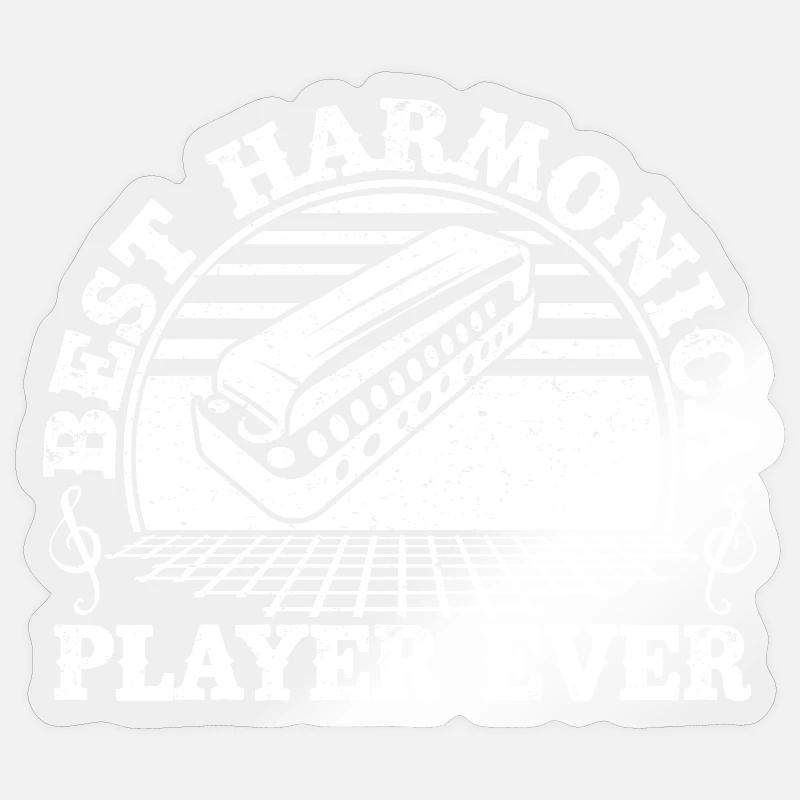 Harmonica Musican Best Player Ever Harmonica Sticker size S (10 x 10 cm)