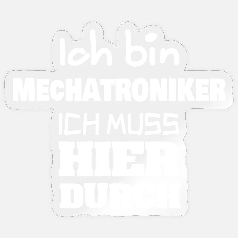 Mécatronicien - Sticker taille S (10 x 10 cm) - brillant transparent