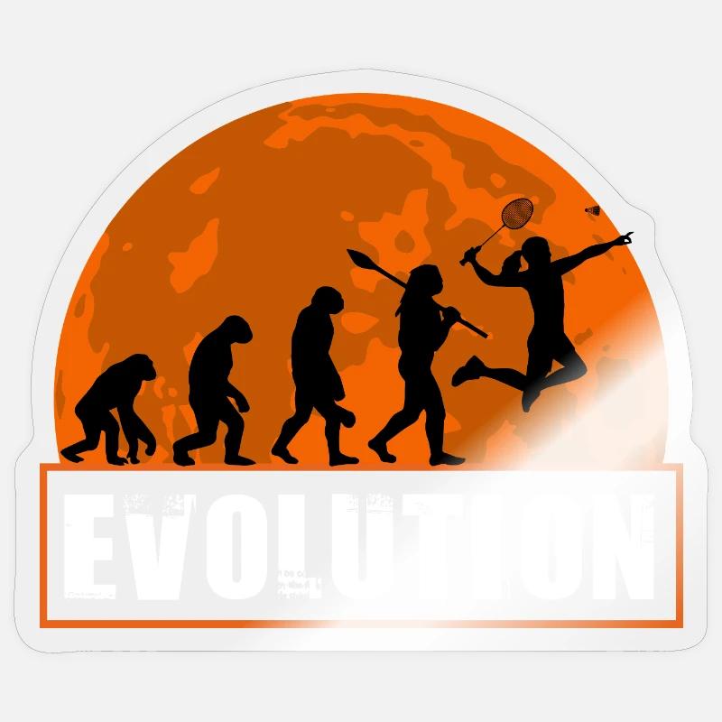 Badminton Evolution Player Smash Racket Sport Art Sticker size S (10 x 10 cm)