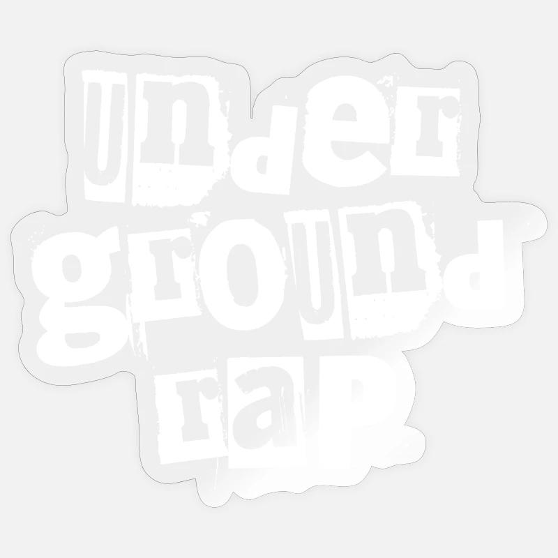 Typographie du rap underground - Sticker taille S (10 x 10 cm) - brillant transparent