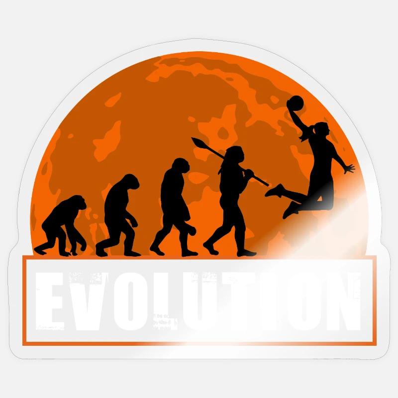 Évolution du joueur de basket-ball Retro Dunking Sticker taille S (10 x 10 cm)