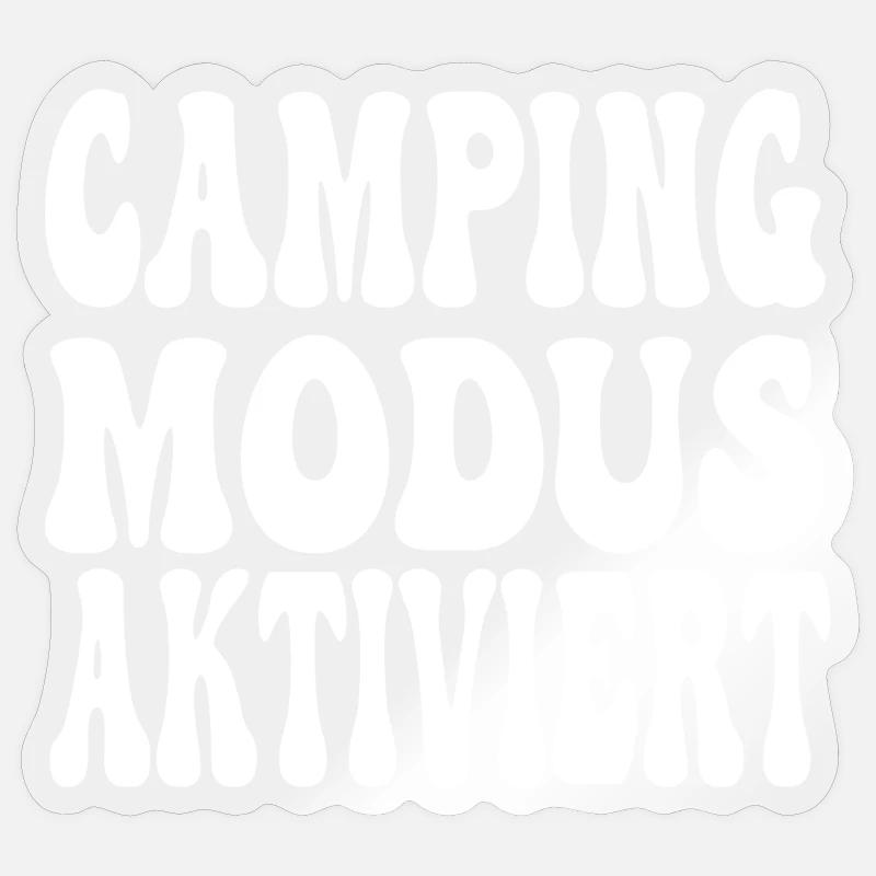 Camping Modus aktiviert - Sticker Größe S (10 x 10 cm) - Transparent glänzend