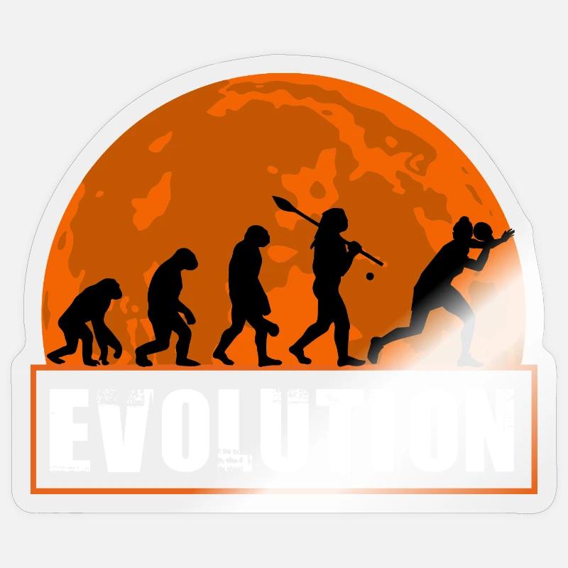 Table Tennis Evolution Ping Pong Player Art Sticker size S (10 x 10 cm)