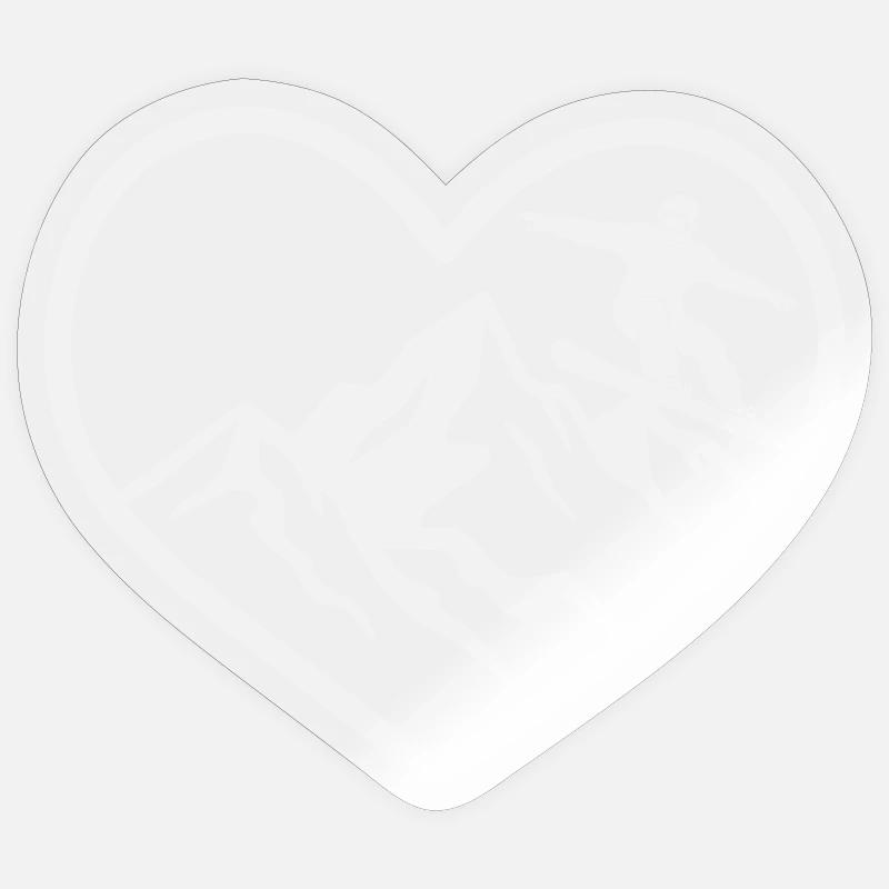 Heart, mountains and snowboarders - Sticker size S (10 x 10 cm) - transparent glossy