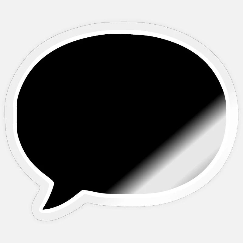 Comic_Sprechblase_schwarzweiss - Sticker size S (10 x 10 cm) - transparent glossy