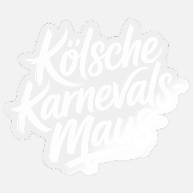 Kölsche Karnevalsmaus Karneval Köln Kölner Maus - Sticker Größe S (10 x 10 cm) - Transparent glänzend