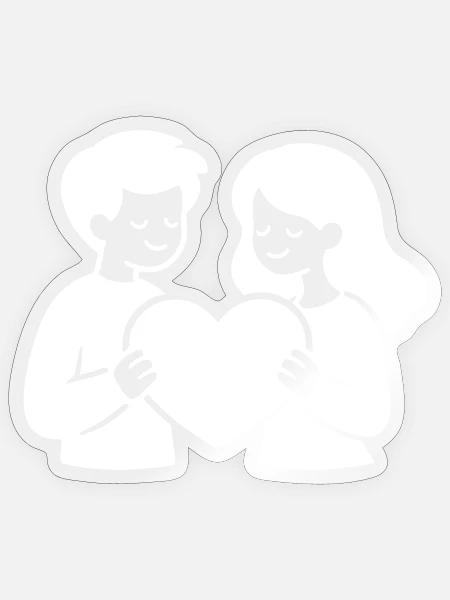 Liebespaar Verliebt Herz - Sticker Größe S (10 x 10 cm) - Transparent glänzend