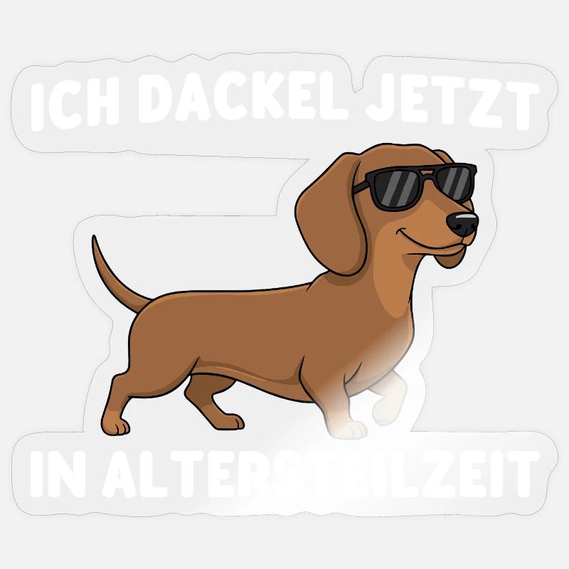 Frührente Ich dackel jetzt in Altersteilzeit - Sticker Größe S (10 x 10 cm) - Transparent glänzend