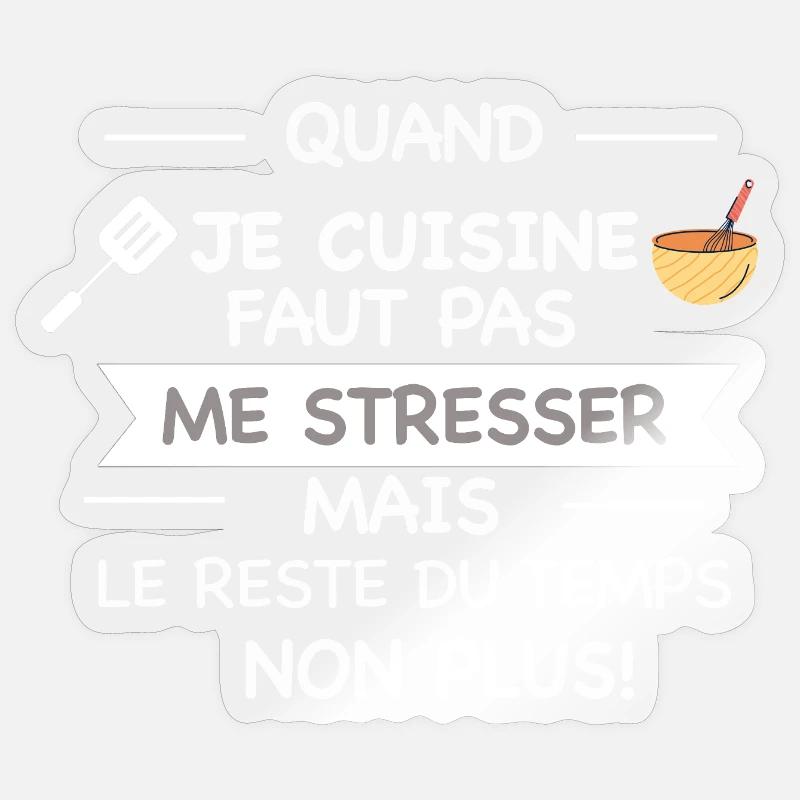 humorous kitchen apron Sticker size S (10 x 10 cm)