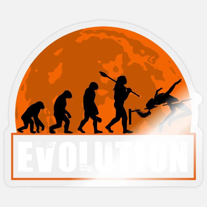 High Jumping Evolution Retro Athlete Silhouette Sticker size S (10 x 10 cm)