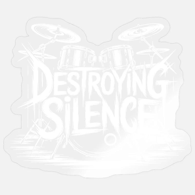 Batterie Conception du set de batterie - Sticker taille S (10 x 10 cm) - brillant transparent