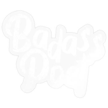 Badass Poet: Fette Pinseltypografie - Sticker Größe S (10 x 10 cm) - Transparent glänzend - Vorne