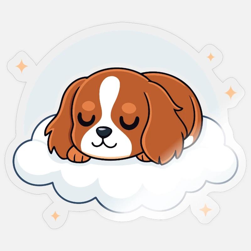 Puppy Sleeper Rider on Cloud Sticker size S (10 x 10 cm)