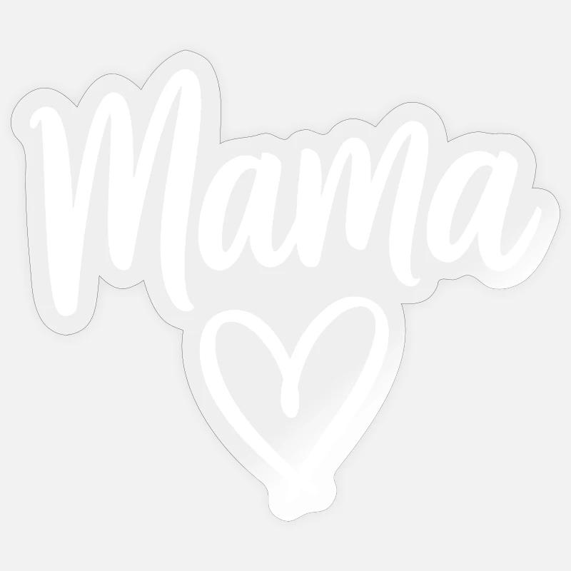 Mama Heart Script Logo Sticker Größe S (10 x 10 cm)