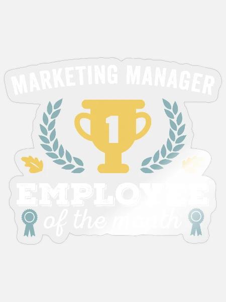 Marketingleiter Mitarbeiter des Monats - Sticker Größe S (10 x 10 cm) - Transparent glänzend