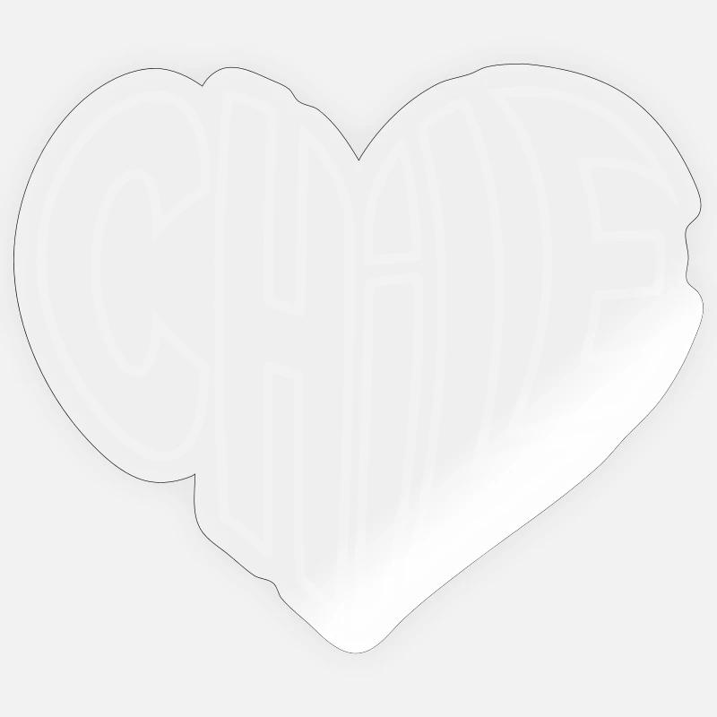 Chile Heart Typo - Sticker size S (10 x 10 cm) - transparent glossy