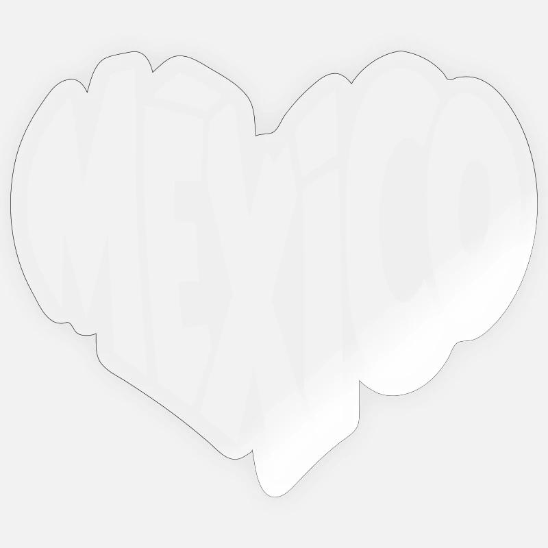 Cœur de Lettrage du Mexique - Sticker taille S (10 x 10 cm) - brillant transparent
