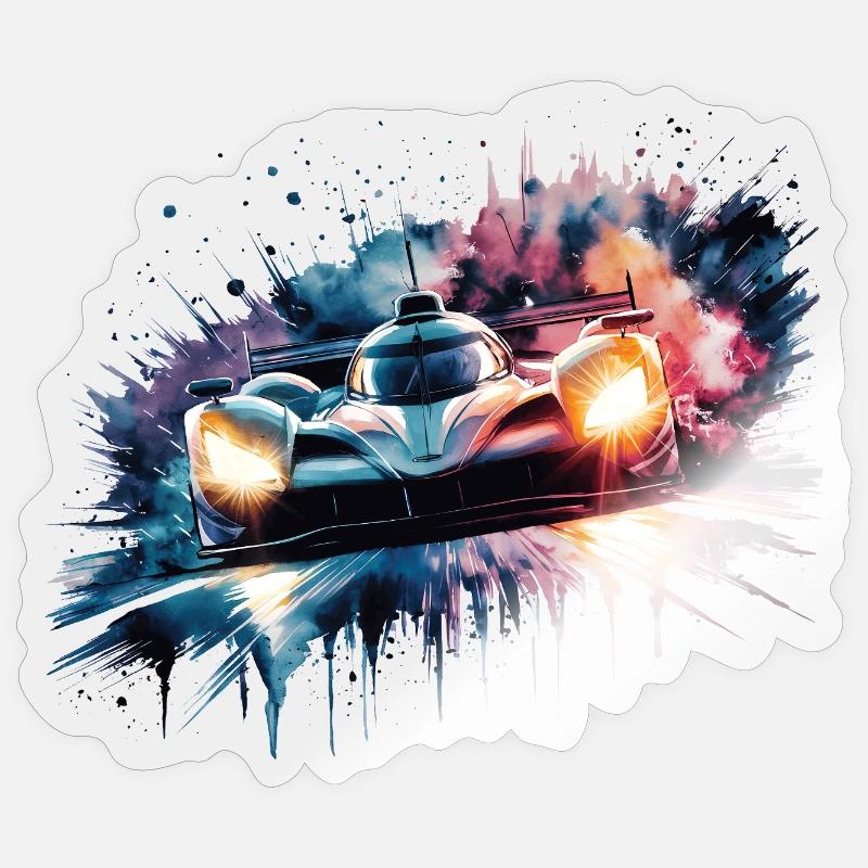 Impression de voitures de sport de course Sticker taille S (10 x 10 cm)