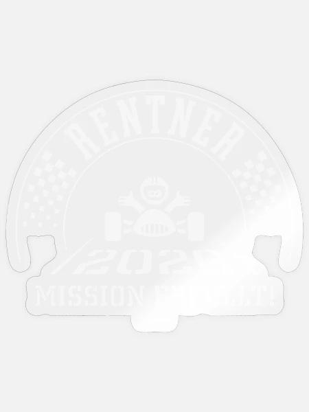 Rentner 2026 – Mission Erfüllt (Ruhestand / White) - Sticker Größe S (10 x 10 cm) - Transparent glänzend