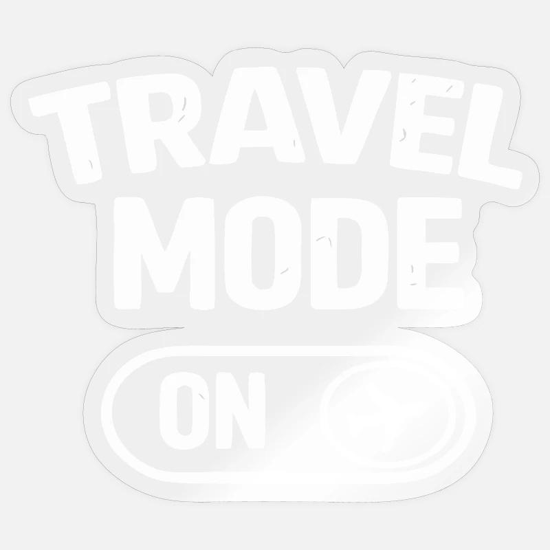 Travel Mode On Vacation Trip - Sticker size S (10 x 10 cm) - transparent glossy