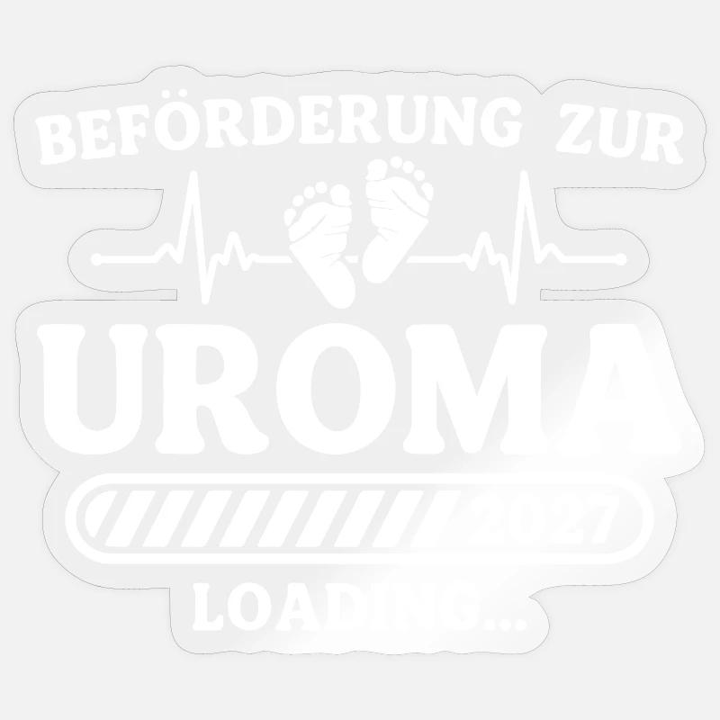 Uroma 2027 Loading – Baby Ankündigung Geschenk - Sticker Größe S (10 x 10 cm) - Transparent glänzend