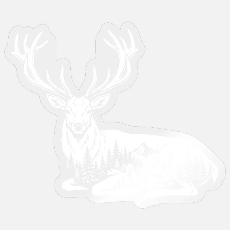 Deer - Sticker size S (10 x 10 cm) - transparent glossy