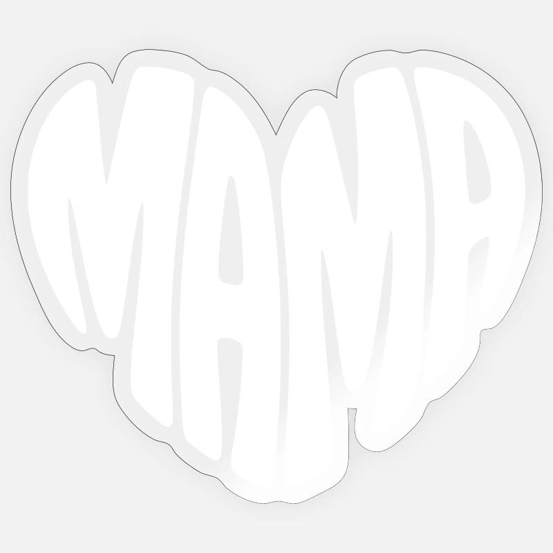 Mama Herz Muttertag Sticker Größe S (10 x 10 cm)