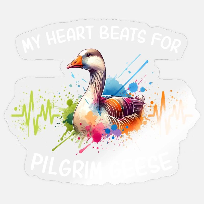 Pilgrim Goose Heart Line - Sticker size S (10 x 10 cm) - transparent glossy