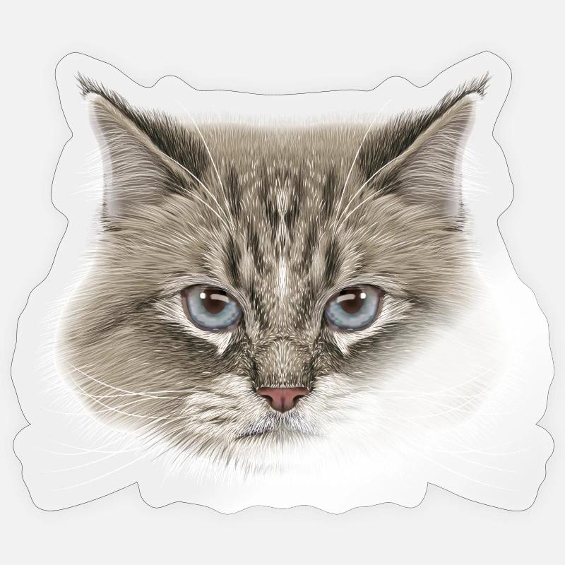 Siberian Cat - Sticker taille S (10 x 10 cm) - brillant transparent