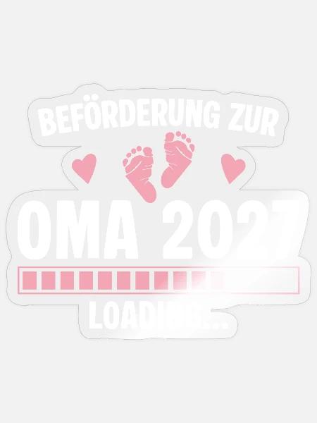 Beförderung zur Oma 2027 - Loading Nachwuchs - Sticker Größe S (10 x 10 cm) - Transparent glänzend