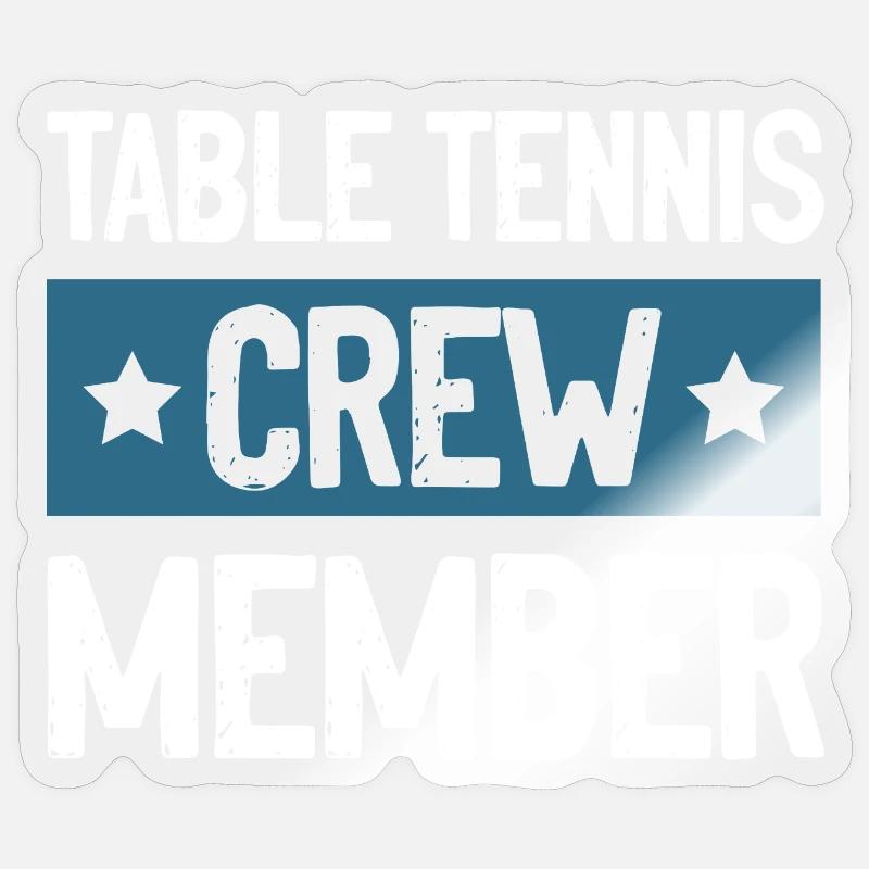 Table Tennis Crew - Sticker Größe S (10 x 10 cm) - Transparent glänzend