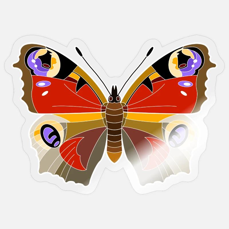 paon - Sticker taille S (10 x 10 cm) - brillant transparent