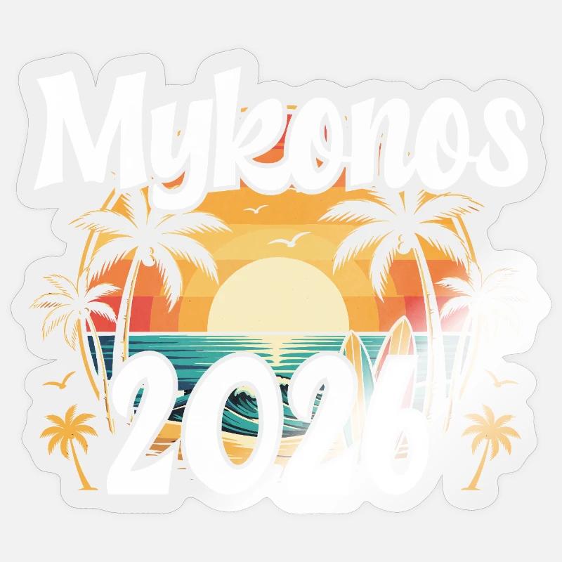 Mykonos 2026 - Sticker size S (10 x 10 cm) - transparent glossy