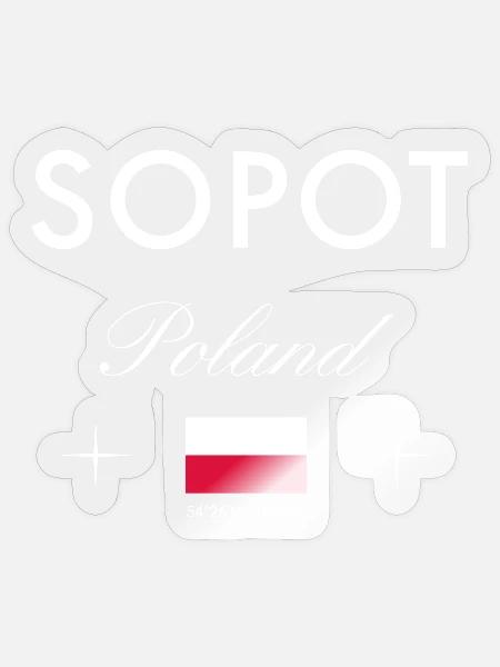 Sopot Polen Koordinaten Reise Souvenir - Sticker Größe S (10 x 10 cm) - Transparent glänzend